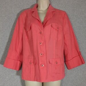 Studio‎ Works VTG  100% linen blazer M jacket Coral Pink work church career